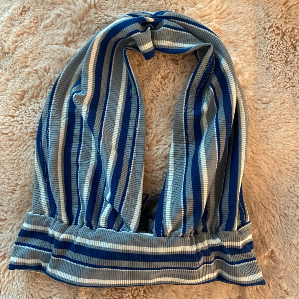 over the neck & back tie blouse